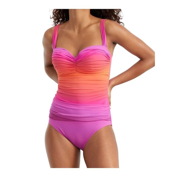 Bleu Rod Beattie Sz 12 Purple Crush Cool Breeze Shirred Underwire One-Piece - Picture 7 of 8